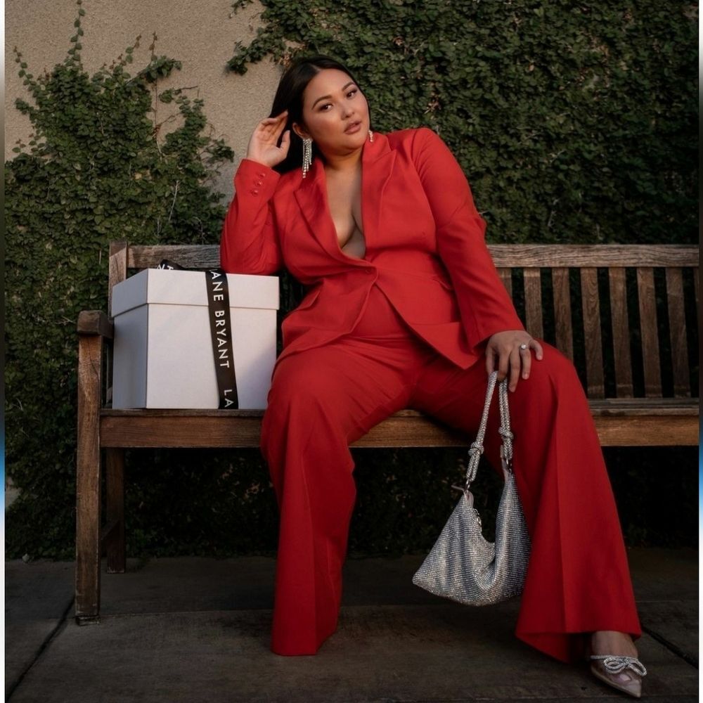 🆕️ A New Day NWT 26 Red High-Rise Wide Leg Satin Pants Party - Picture 14 of 15